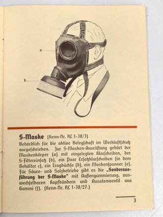 "Der Gasschutz im Werkluftschutz" Auer, 24 Seiten, DIN A6, Druckvermerk von 1940