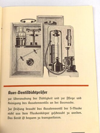 "Der Gasschutz im Werkluftschutz" Auer, 24 Seiten, DIN A6, Druckvermerk von 1940