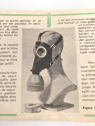 Belgien, Gebrauchsanweisung für die zivile Gasmaske Typs L.702, ca. DIN A5