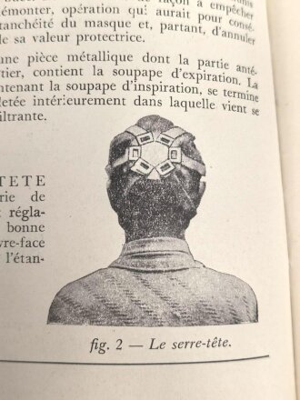Belgien/Frankreich, Gebrauchsanweisung für die zivile Gasmaske AG. 15 aus der Zweit des zweiten Weltkriegs, über DIN A6