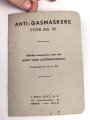 Belgien/Frankreich, Gebrauchsanweisung für die zivile Gasmaske AG. 15 aus der Zweit des zweiten Weltkriegs, über DIN A6