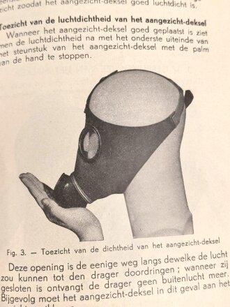 Belgien/Frankreich, Gebrauchsanweisung für die zivile Gasmaske AG. 9 aus der Zeit des zweiten Weltkriegs, über DIN A6