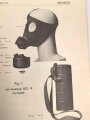 Belgien/Frankreich, Gebrauchsanweisung für die zivile Gasmaske AG. 9 aus der Zeit des zweiten Weltkriegs, über DIN A6