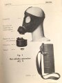 Belgien/Frankreich, Gebrauchsanweisung für die zivile Gasmaske AG. 9 aus der Zeit des zweiten Weltkriegs, über DIN A6