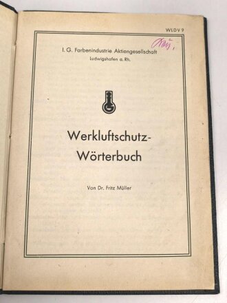 "Werkluftschutz-Wörterbuch"IG Farben,  20...