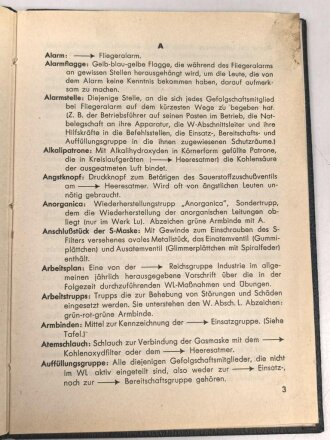 "Werkluftschutz-Wörterbuch"IG Farben,  20 Seiten, über DIN A6