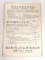 "Auch Sie geht es an!" Bestellblatt Gasmasken der Firma " MARS" , 4 Seiten, gelocht, DIN A5