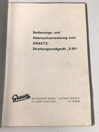 Bedienungs- und Gebrauchsanweisung zum Graetz...