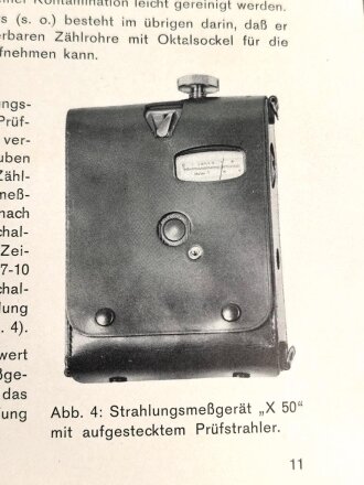 Bedienungs- und Gebrauchsanweisung zum Graetz Strahlungsmeßgerät X50, 13 Seiten mit Anhang, über DIN A5