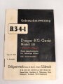 Drägerwerk, Gebrauchsanleitung für ein Dräger-KG-Gerät Modell 210 R3.4-1", 20 Seiten, DIN A6, datiert 1949