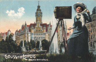 Ansichtskarte "Gruss aus Leipzig - Neues Rathaus"