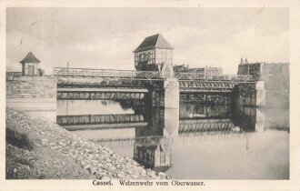 Ansichtskarte "Cassel - Walzenwehr vom Oberwasser"