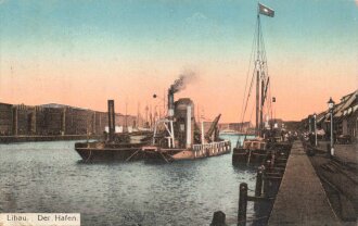 Ansichtskarte "Libau - Der Hafen"