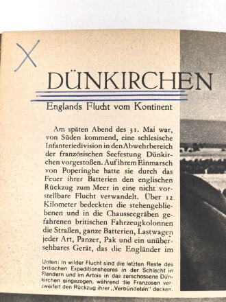"Die Wehrmacht - Der Freiheitskampf des Großdeutschen Volkes", datiert 1940, über DIN A5, 319 Seiten, mit Widmung von 1944, gebraucht