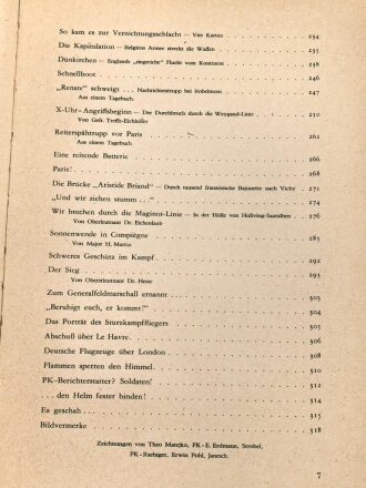 "Die Wehrmacht - Der Freiheitskampf des Großdeutschen Volkes", datiert 1940, über DIN A5, 319 Seiten, mit Widmung von 1944, gebraucht