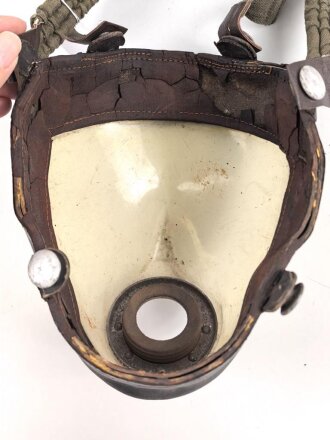 Deutschland,  Stolzenberg Vollsichtmaske, 1930iger Jahre. Leder trocken und brüchig