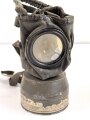 S-Maske Degea datiert 1938, mit Filter, in lederner Bereitschaftstasche. Die Maske etwas steif