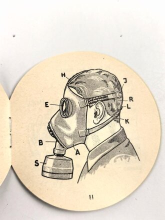 Schweiz, Gebrauchsvorschriftanweisung für die C-Maske 1939, 19 Seiten, 7,5 cm Durchmesser
