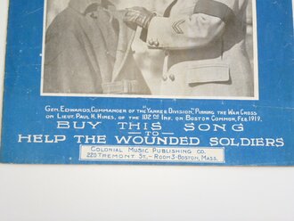 US WWI, sheet music, Patriotic cover