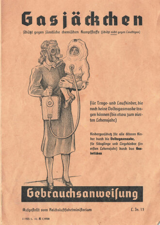Luftschutz Gebrauchsanweisung "Gasjäckchen...