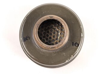 Rumänien 2. Weltkrieg, Filter für eine Gasmaske datiert 1939. Originallack