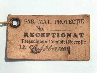Rumänien 2. Weltkrieg, Filter für eine Gasmaske datiert 1939. Originallack