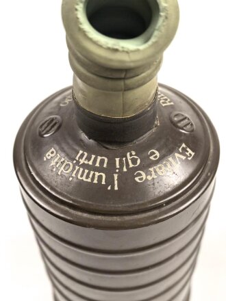 Italien, grosser Filter für eine Gasmaske, datiert 1934 , Originallack