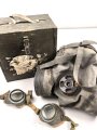 Ungarn ?, Pferdegasmaske KSPM in gutem Zustand, mit Gasbrille in Umverpackung. Russisches Modell, so auch unter anderem in Polen im Einsatz.