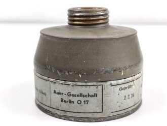 Filter für Gasmaske Degea Nr.89, datiert 1934