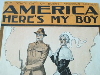 US WWI, sheet music, Patriotic cover