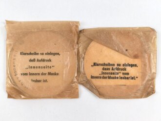 Zwei Paar Ersatz Klarscheiben für eine Gasmaske der...