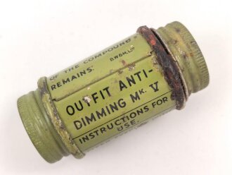 Großbritannien 2. Weltkrieg, " Outfit Anti Dimming Mk V" datiert 1939, gehört in die Gasmaskentasche