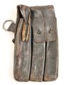 Norwegen nach 1945, lederne Magazintasche für drei Stangenmagazine MP38. und 40 der Wehrmacht. Die MP40 war nach Kriegsende noch lange bei der norwegischen Armee im Bestand