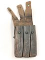 Norwegen nach 1945, lederne Magazintasche für drei Stangenmagazine MP38. und 40 der Wehrmacht. Die MP40 war nach Kriegsende noch lange bei der norwegischen Armee im Bestand