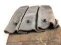 Norwegen nach 1945, lederne Magazintasche für drei Stangenmagazine MP38. und 40 der Wehrmacht. Die MP40 war nach Kriegsende noch lange bei der norwegischen Armee im Bestand