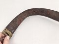 Kaiserreich, Koppelriemen für Mannschaften. Angetrocknetes Lackleder, Patetntverschluss, Höhe 39mm, Gesamtlänge 95cm