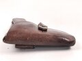 Pistolentasche braunes Leder. Keine Markierungen, Alter und Herkunft unbekannt, Höhe auf der Magazinseite gemessen 16cm