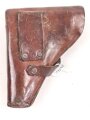 Pistolentasche braunes Leder. Keine Markierungen, Alter und Herkunft unbekannt, Höhe auf der Magazinseite gemessen 16cm