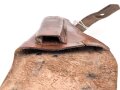 Pistolentasche braunes Leder. Keine Markierungen, Alter und Herkunft unbekannt, Höhe auf der Magazinseite gemessen 16cm