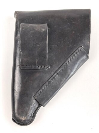 Pistolentasche schwarzes Leder. Keine Markierungen, Alter...