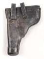 Pistolentasche schwarzes Leder. Keine Markierungen, Alter und Herkunft unbekannt, Höhe auf der Magazinseite gemessen knapp 23cm