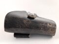 Pistolentasche schwarzes Leder. Keine Markierungen, Alter und Herkunft unbekannt, Höhe auf der Magazinseite gemessen 18cm