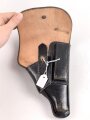 Pistolentasche schwarzes Leder. Keine Markierungen, Alter und Herkunft unbekannt, Höhe auf der Magazinseite gemessen 18cm