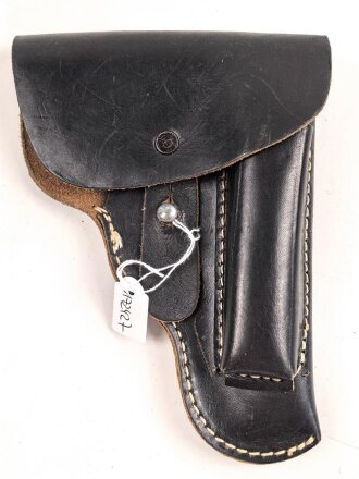 Pistolentasche schwarzes Leder. Keine Markierungen, Alter...