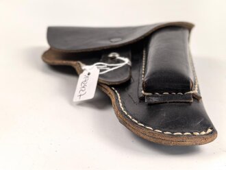 Pistolentasche schwarzes Leder. Keine Markierungen, Alter...