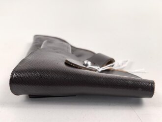 Pistolentasche braunes Leder. Keine Markierungen, Alter und Herkunft unbekannt, Höhe auf der Magazinseite gemessen 17cm