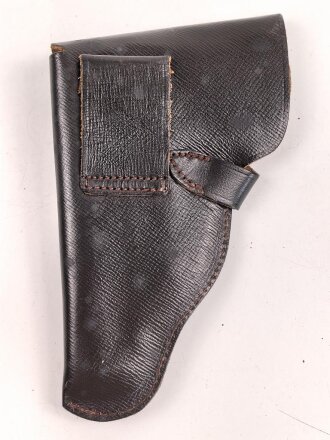 Pistolentasche braunes Leder. Keine Markierungen, Alter und Herkunft unbekannt, Höhe auf der Magazinseite gemessen 17cm