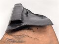 Pistolentasche schwarzes Leder. Keine Markierungen, Alter und Herkunft unbekannt, Höhe auf der Magazinseite gemessen 19cm