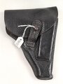 Pistolentasche schwarzes Leder. Keine Markierungen, Alter und Herkunft unbekannt, Höhe auf der Magazinseite gemessen 17,5cm