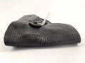Pistolentasche schwarzes Leder. Keine Markierungen, Alter und Herkunft unbekannt, Höhe auf der Magazinseite gemessen 17,5cm